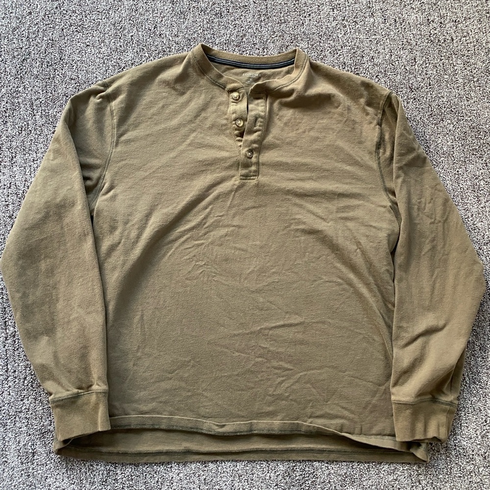 Men's Olive Green Henley Shirt